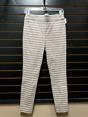 Maurices Pull On Skinny Ankle Bengaline Pants NWT Small Houndstooth